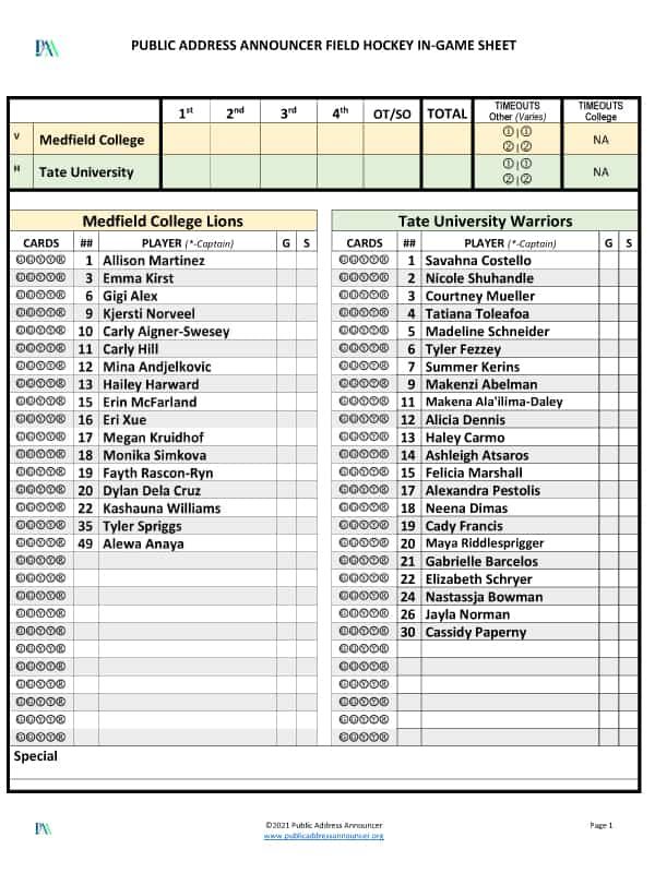 Public Address Announcer Forms